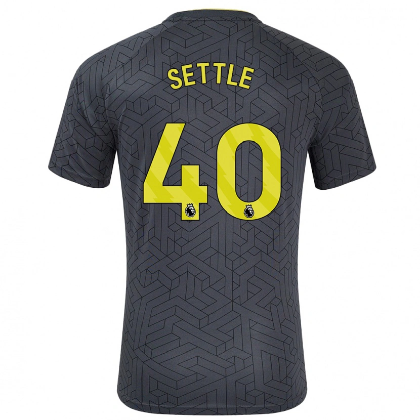 Danxen Hombre Camiseta Macy Settle #40 Negro Amarillo 2ª Equipación 2024/25 La Camisa