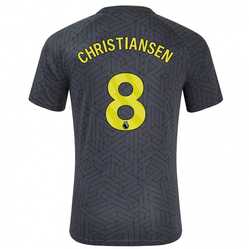 Danxen Hombre Camiseta Izzy Christiansen #8 Negro Amarillo 2ª Equipación 2024/25 La Camisa