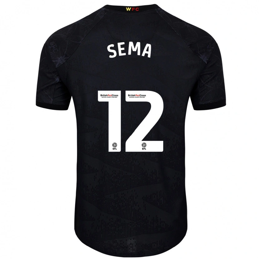 Danxen Hombre Camiseta Ken Sema #12 Negro Blanco 2ª Equipación 2024/25 La Camisa