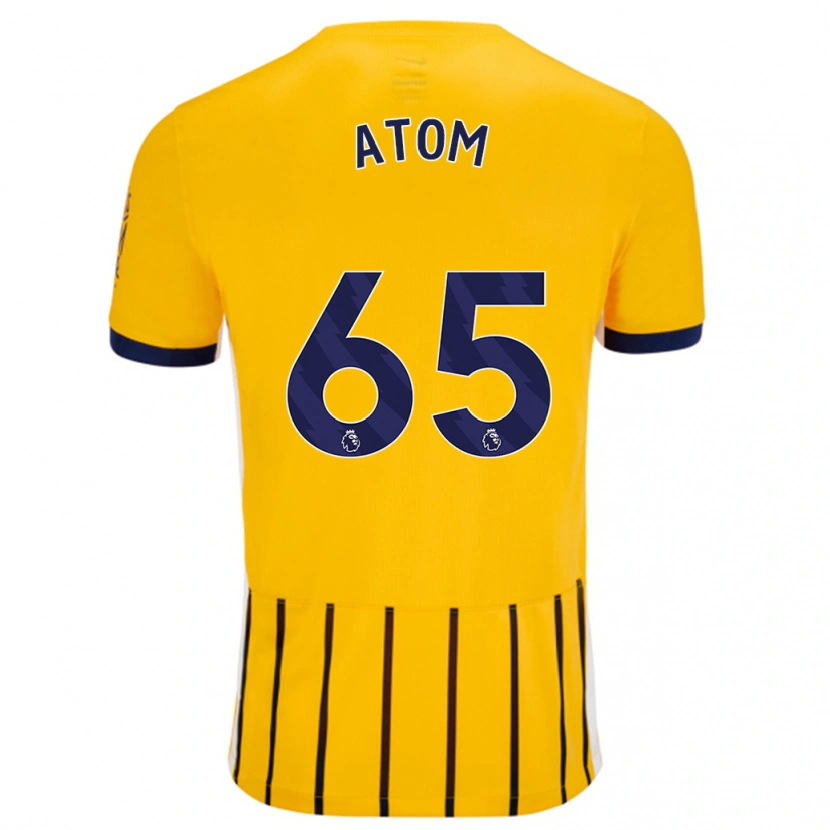 Danxen Hombre Camiseta Noel Atom #65 Dorado Azul Rayas 2ª Equipación 2024/25 La Camisa
