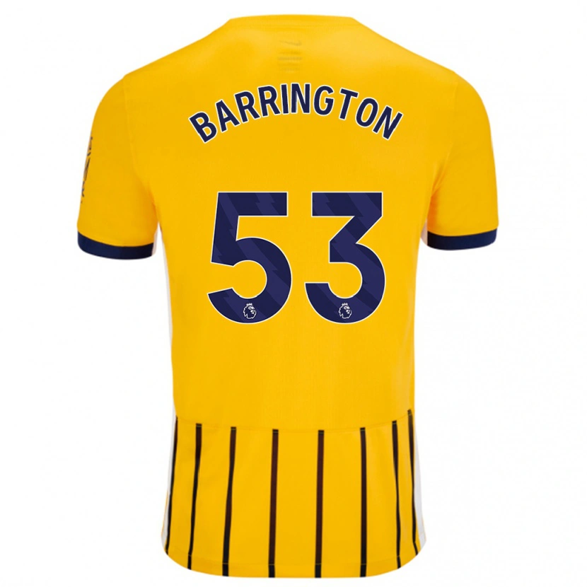 Danxen Hombre Camiseta Luca Barrington #53 Dorado Azul Rayas 2ª Equipación 2024/25 La Camisa