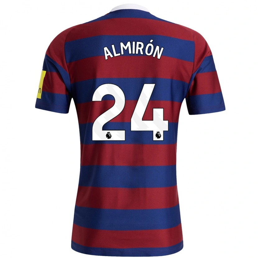 Danxen Hombre Camiseta Miguel Almirón #24 Burdeos Azul Marino 2ª Equipación 2024/25 La Camisa