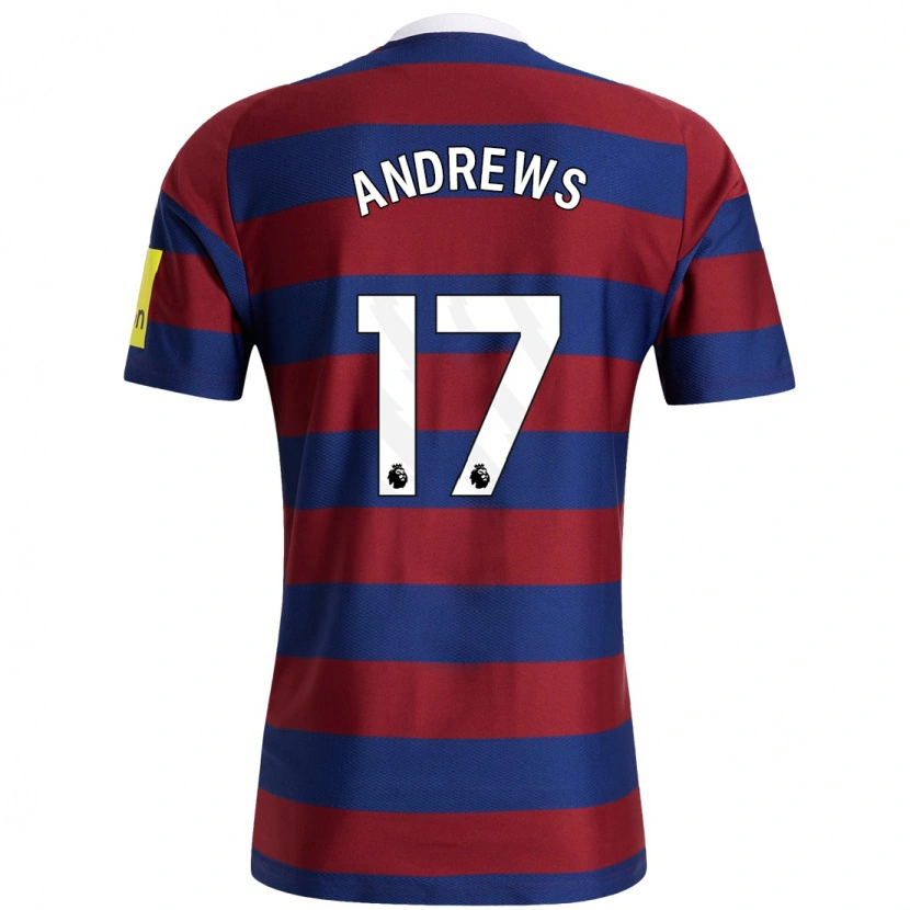 Danxen Hombre Camiseta Amy Andrews #17 Burdeos Azul Marino 2ª Equipación 2024/25 La Camisa