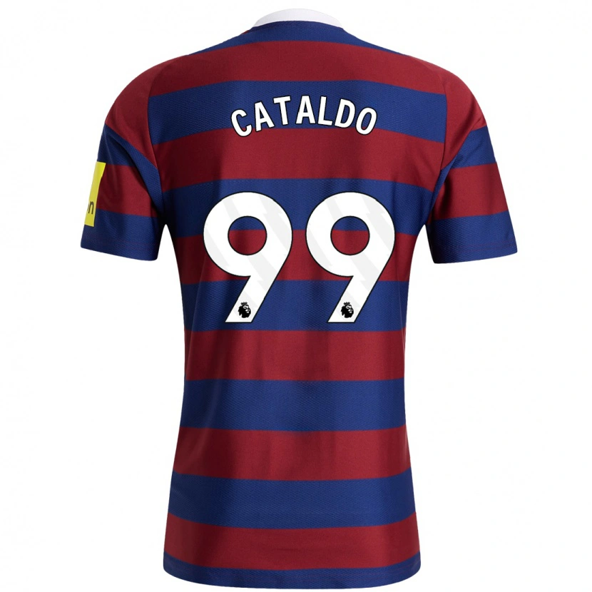 Danxen Hombre Camiseta Lia Cataldo #99 Burdeos Azul Marino 2ª Equipación 2024/25 La Camisa