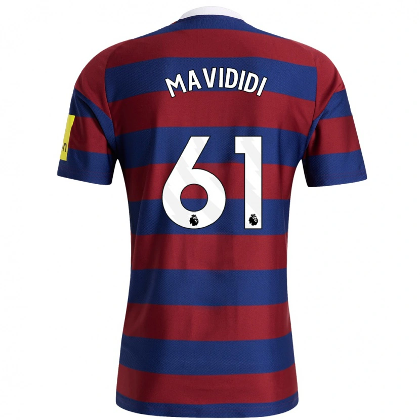 Danxen Hombre Camiseta Shaun Mavididi #61 Burdeos Azul Marino 2ª Equipación 2024/25 La Camisa