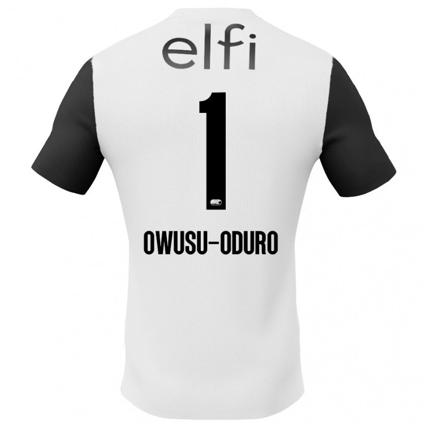 Danxen Hombre Camiseta Rome Jayden Owusu-Oduro #1 Blanco Negro 2ª Equipación 2024/25 La Camisa
