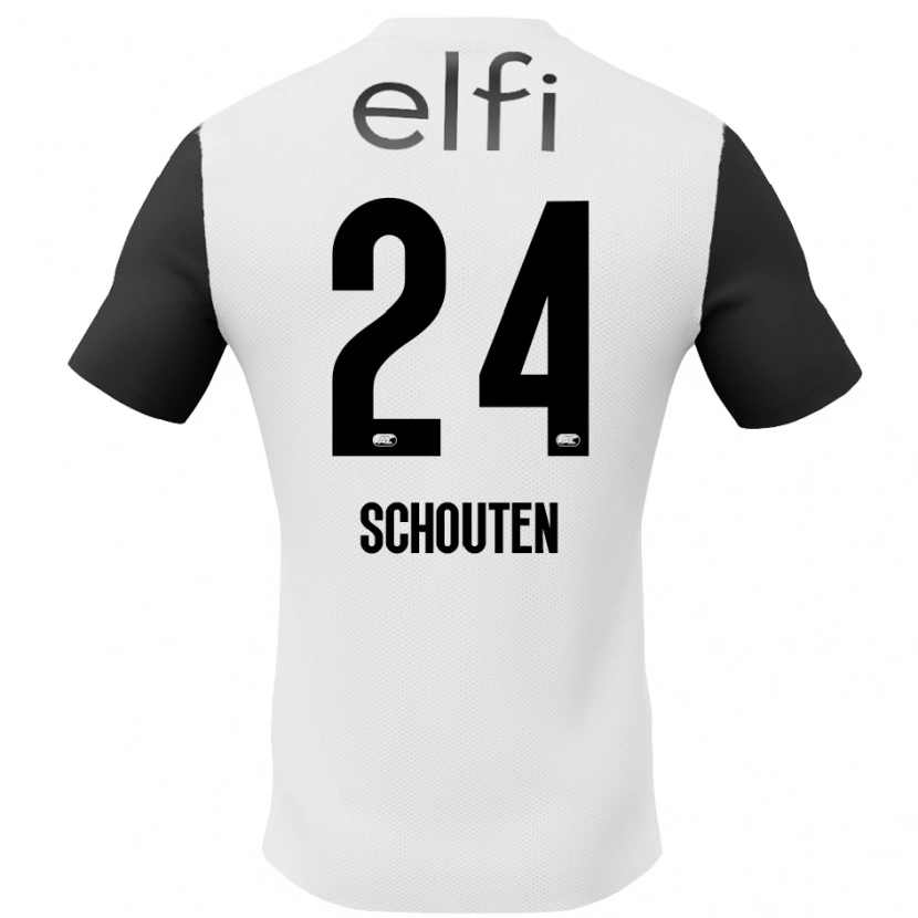 Danxen Hombre Camiseta Lewis Schouten #24 Blanco Negro 2ª Equipación 2024/25 La Camisa