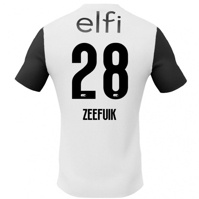 Danxen Hombre Camiseta Lequincio Zeefuik #28 Blanco Negro 2ª Equipación 2024/25 La Camisa