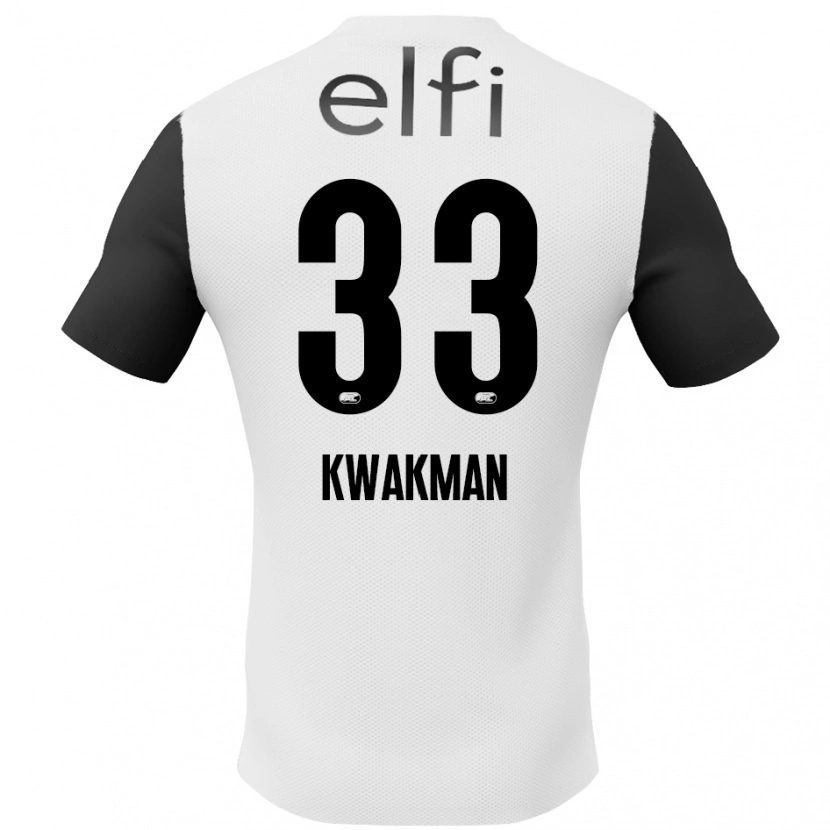 Danxen Hombre Camiseta Dave Kwakman #33 Blanco Negro 2ª Equipación 2024/25 La Camisa
