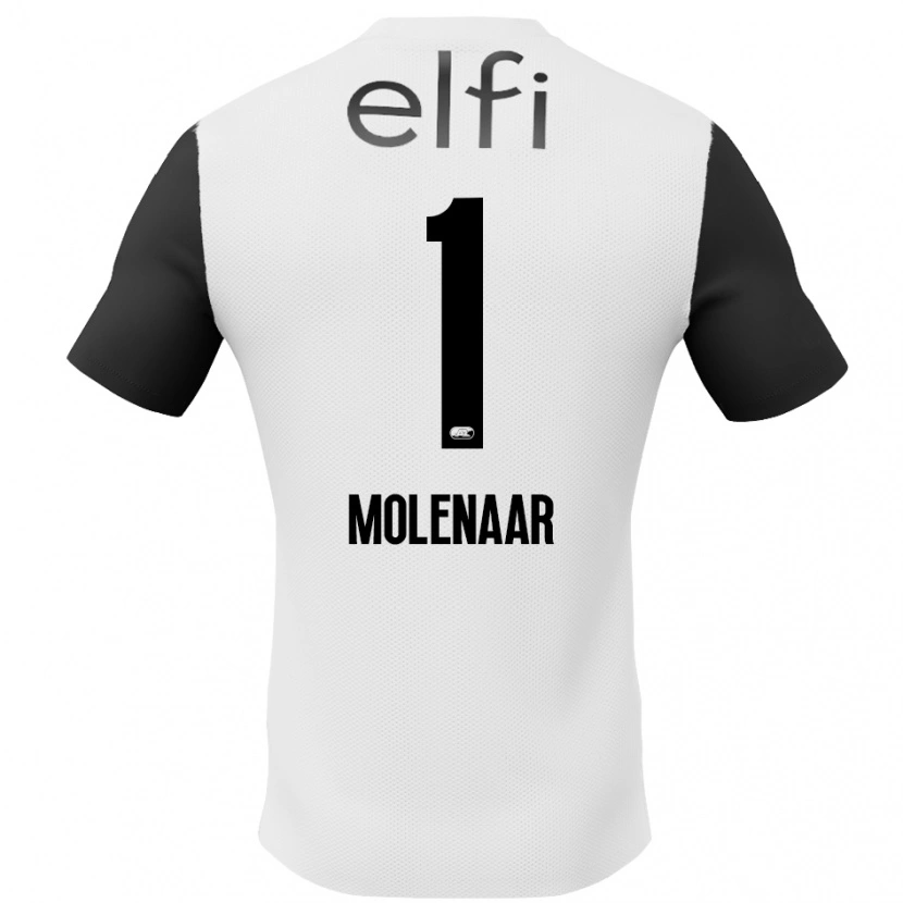 Danxen Hombre Camiseta Finn Molenaar #1 Blanco Negro 2ª Equipación 2024/25 La Camisa