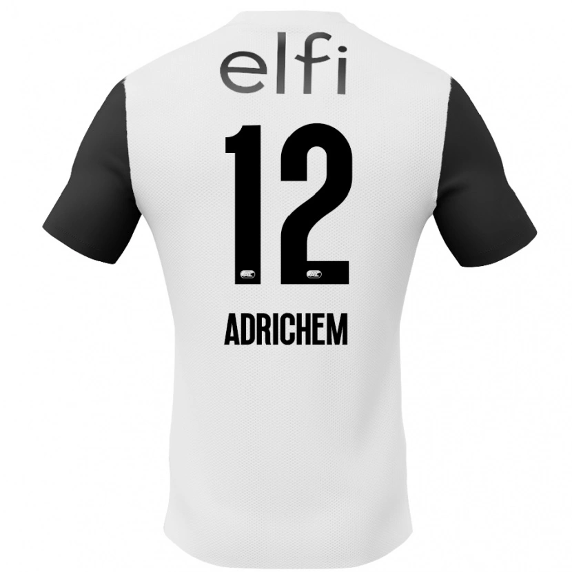 Danxen Hombre Camiseta Mees Adrichem #12 Blanco Negro 2ª Equipación 2024/25 La Camisa