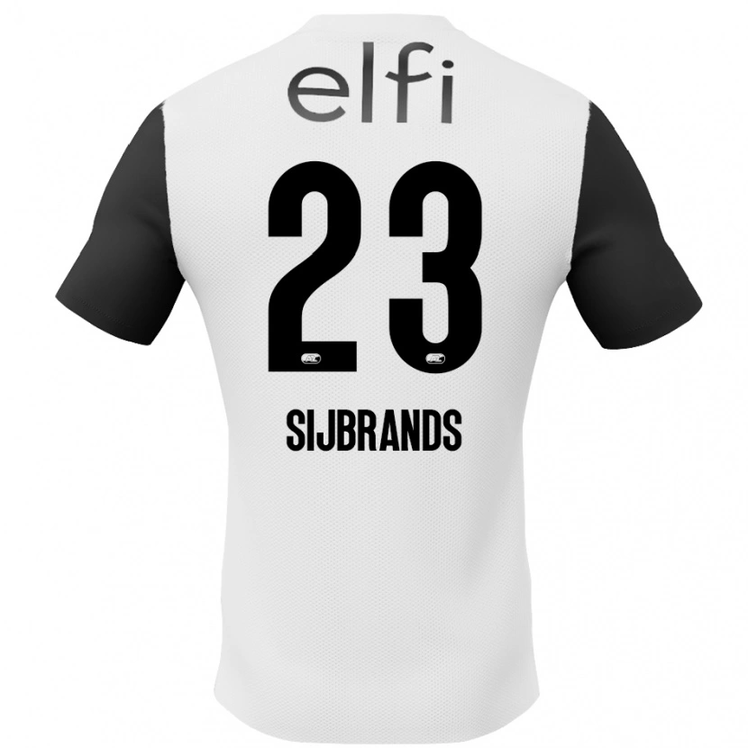 Danxen Hombre Camiseta Julian Sijbrands #23 Blanco Negro 2ª Equipación 2024/25 La Camisa