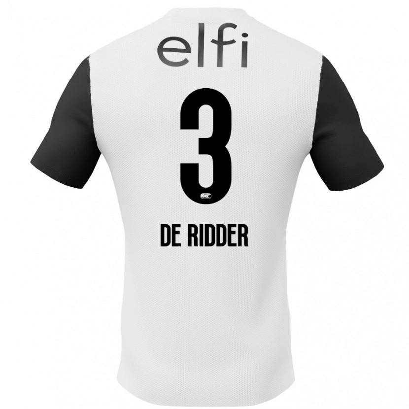 Danxen Hombre Camiseta Djoeke De Ridder #3 Blanco Negro 2ª Equipación 2024/25 La Camisa