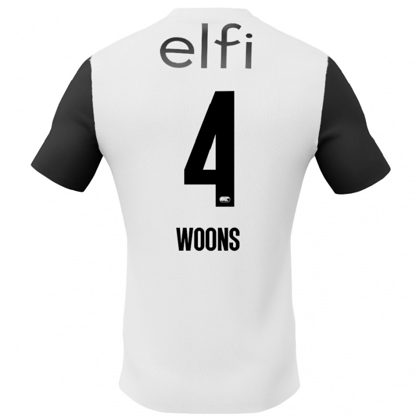 Danxen Hombre Camiseta Karlijn Woons #4 Blanco Negro 2ª Equipación 2024/25 La Camisa
