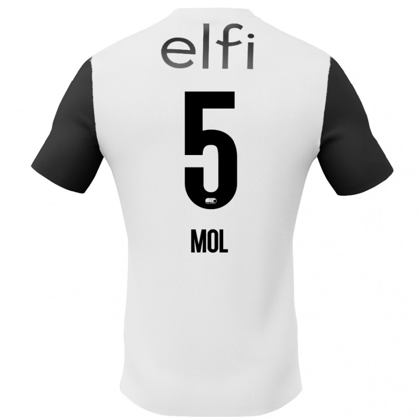 Danxen Hombre Camiseta Camie Mol #5 Blanco Negro 2ª Equipación 2024/25 La Camisa