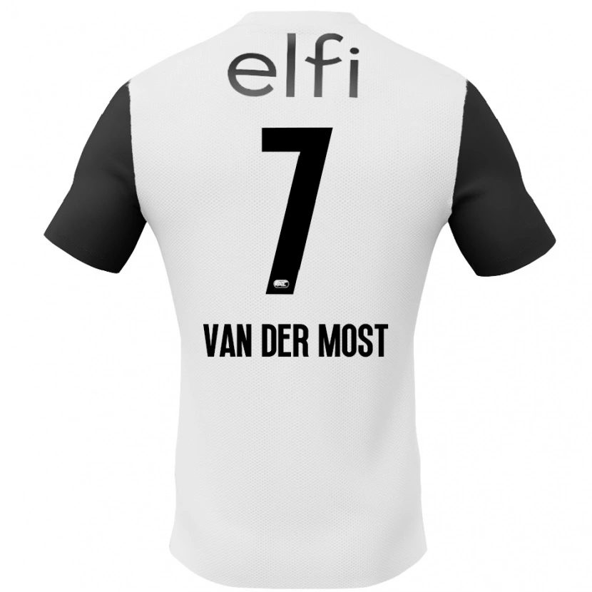 Danxen Hombre Camiseta Veerle Van Der Most #7 Blanco Negro 2ª Equipación 2024/25 La Camisa