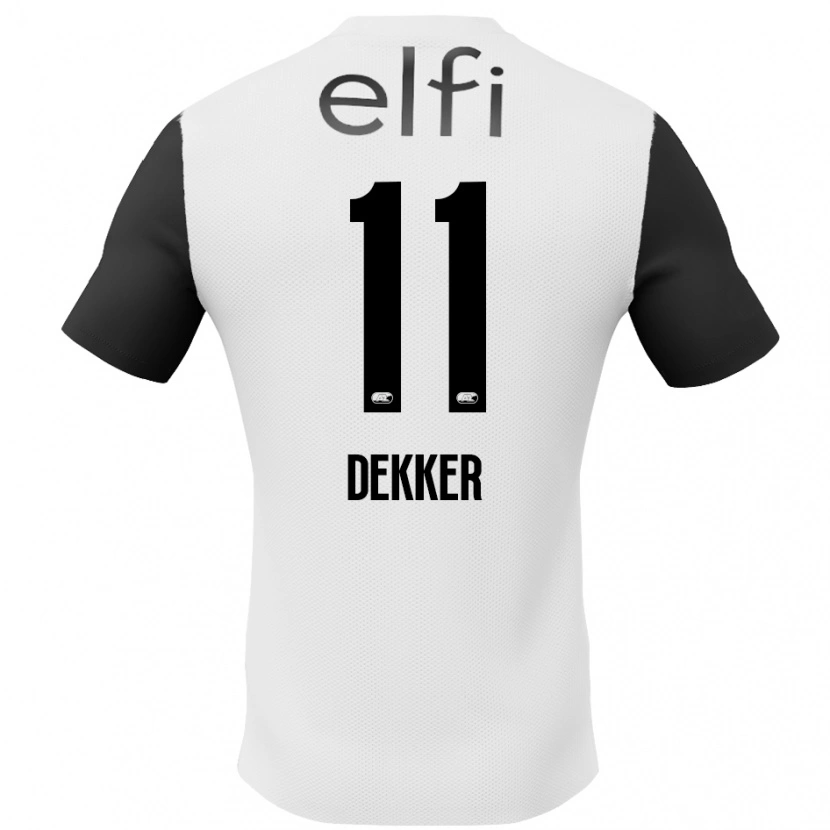 Danxen Hombre Camiseta Isabella Dekker #11 Blanco Negro 2ª Equipación 2024/25 La Camisa