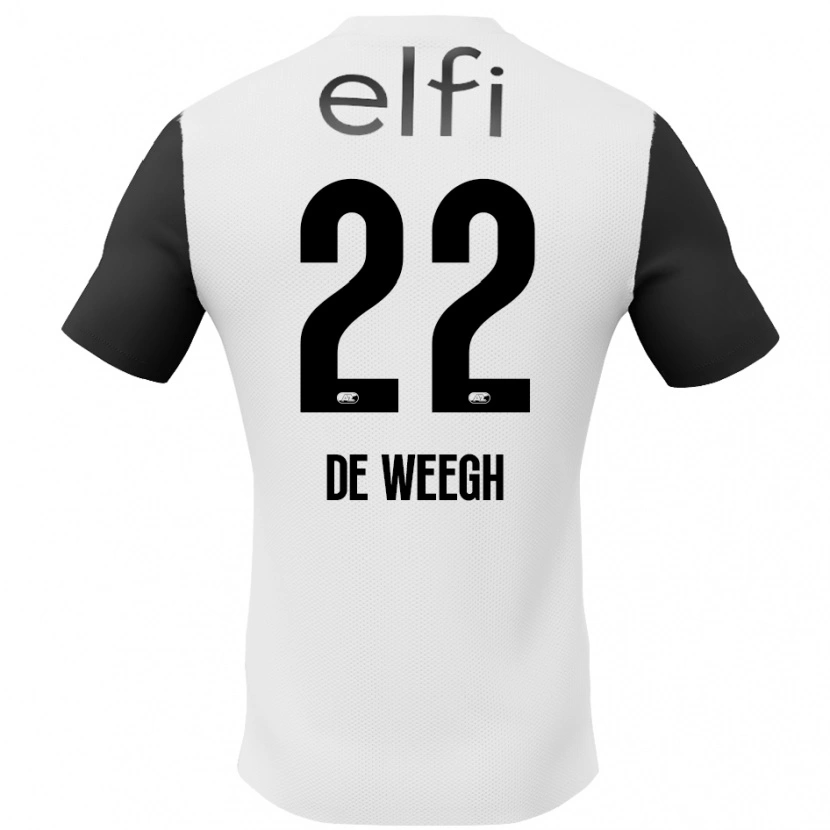 Danxen Hombre Camiseta Bo Op De Weegh #22 Blanco Negro 2ª Equipación 2024/25 La Camisa