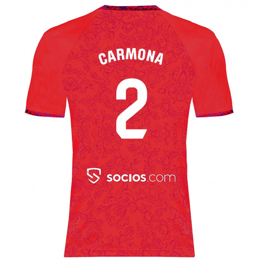 Danxen Hombre Camiseta José Ángel Carmona #2 Rojo 2ª Equipación 2024/25 La Camisa