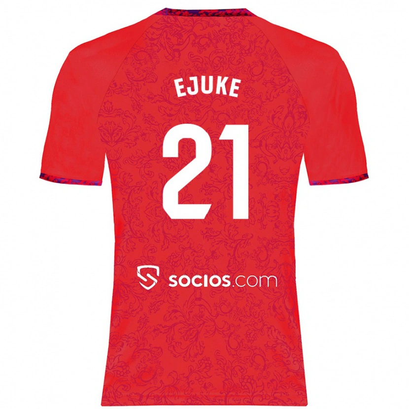 Danxen Hombre Camiseta Chidera Ejuke #21 Rojo 2ª Equipación 2024/25 La Camisa