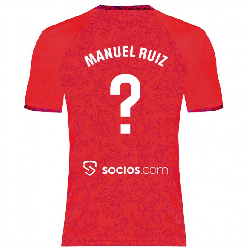 Danxen Hombre Camiseta José Manuel Ruiz #0 Rojo 2ª Equipación 2024/25 La Camisa