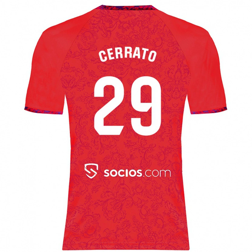 Danxen Hombre Camiseta Alba Cerrato #29 Rojo 2ª Equipación 2024/25 La Camisa