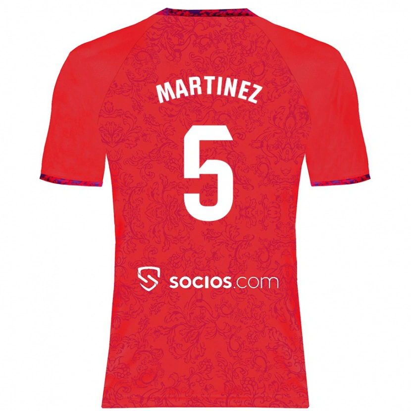 Danxen Hombre Camiseta Sergio Martínez #5 Rojo 2ª Equipación 2024/25 La Camisa