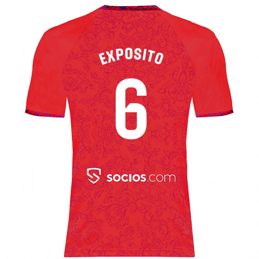 Danxen Hombre Camiseta Marcelo Expósito #6 Rojo 2ª Equipación 2024/25 La Camisa