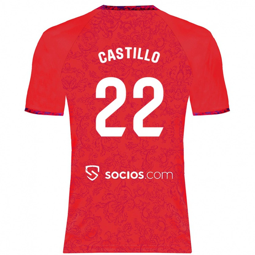 Danxen Hombre Camiseta José Castillo #22 Rojo 2ª Equipación 2024/25 La Camisa