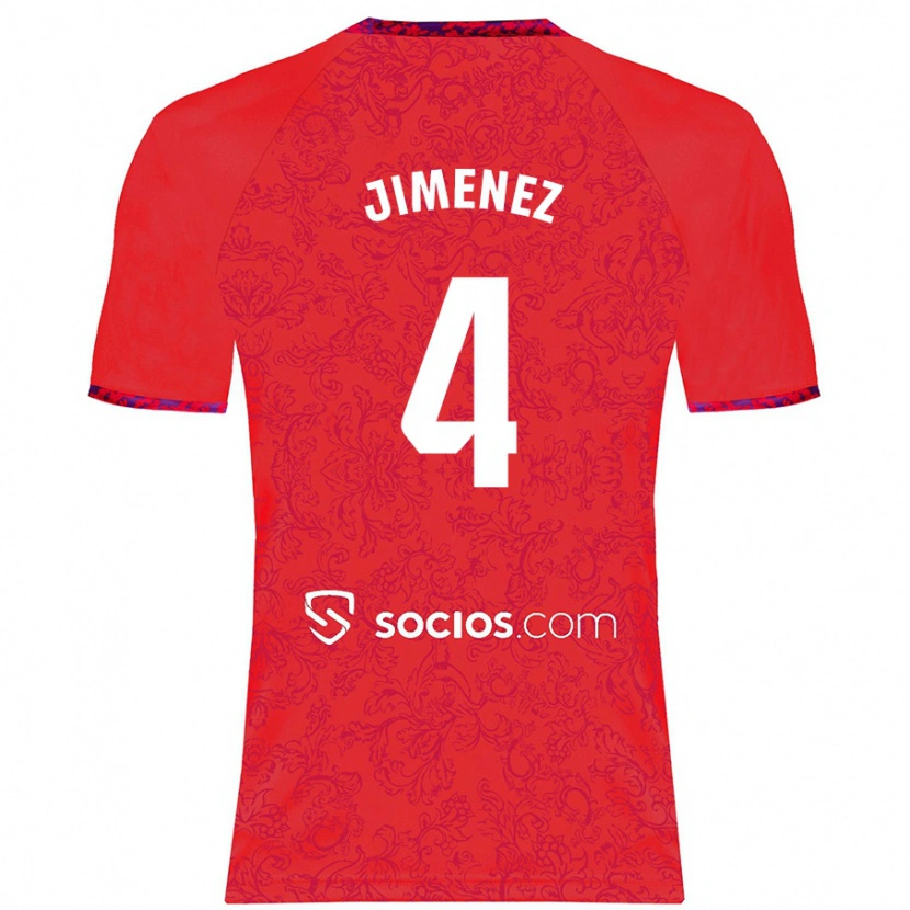 Danxen Hombre Camiseta Diego Jiménez #4 Rojo 2ª Equipación 2024/25 La Camisa