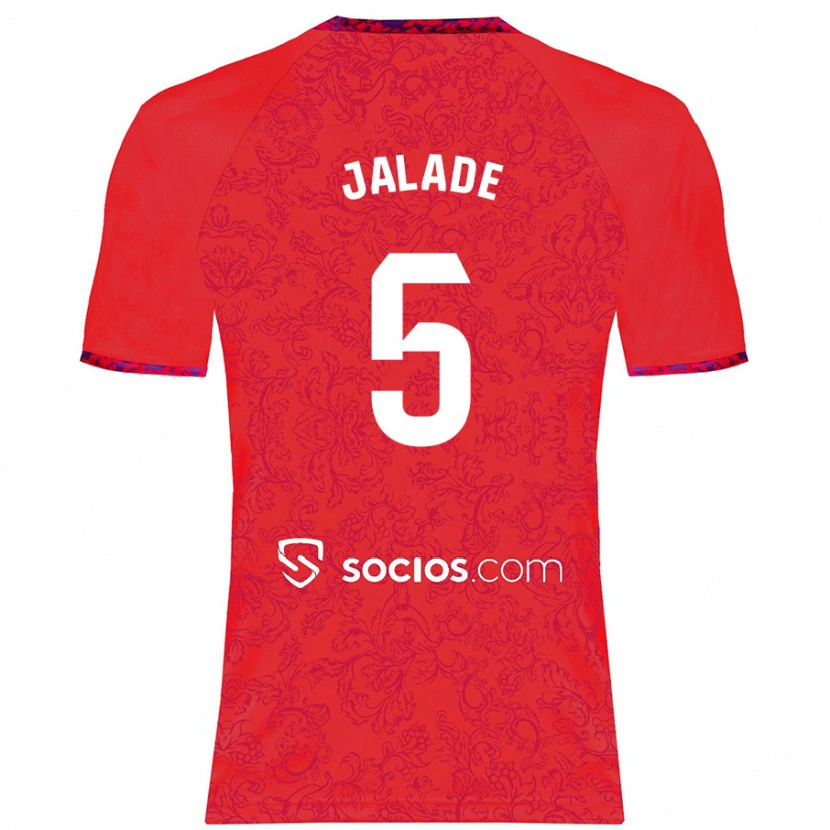 Danxen Hombre Camiseta Robert Jalade #5 Rojo 2ª Equipación 2024/25 La Camisa