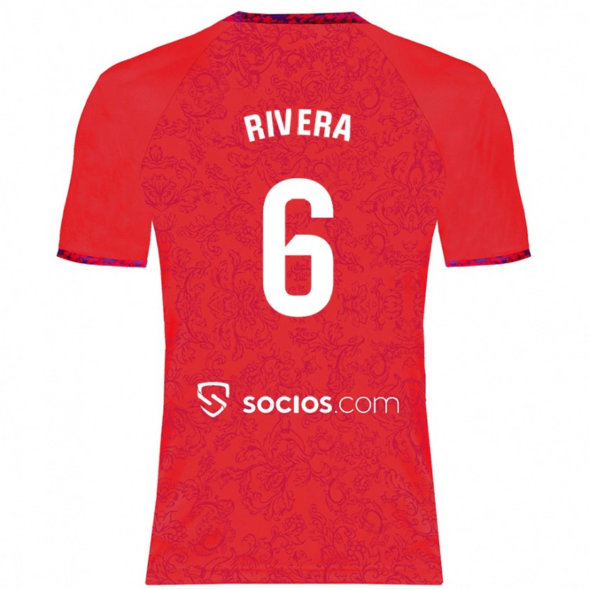 Danxen Hombre Camiseta Pablo Rivera #6 Rojo 2ª Equipación 2024/25 La Camisa