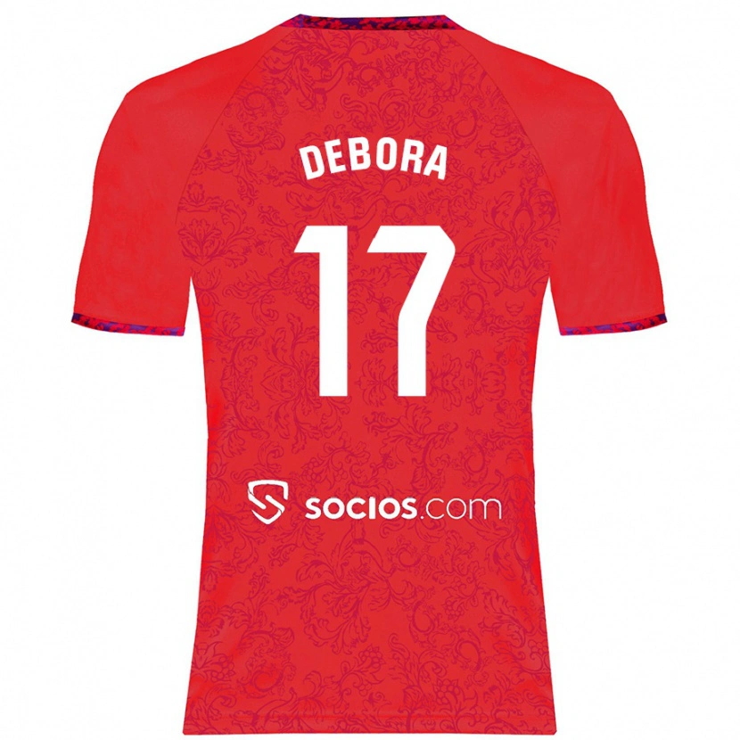 Danxen Hombre Camiseta Débora García Mateo #17 Rojo 2ª Equipación 2024/25 La Camisa