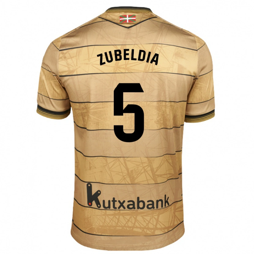 Danxen Hombre Camiseta Igor Zubeldia #5 Marrón 2ª Equipación 2024/25 La Camisa