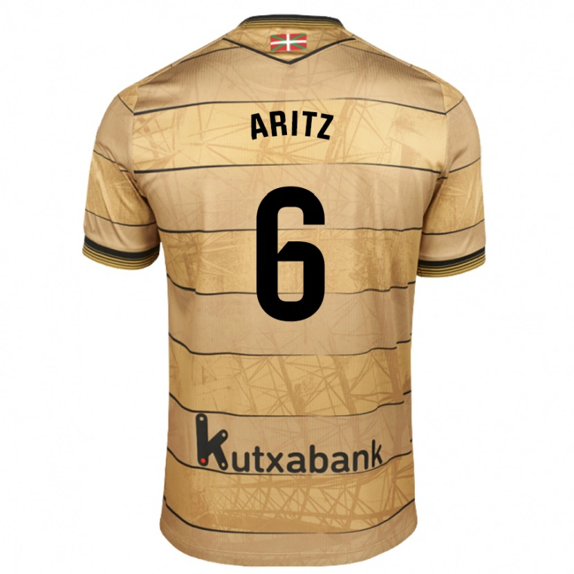 Danxen Hombre Camiseta Aritz Elustondo #6 Marrón 2ª Equipación 2024/25 La Camisa