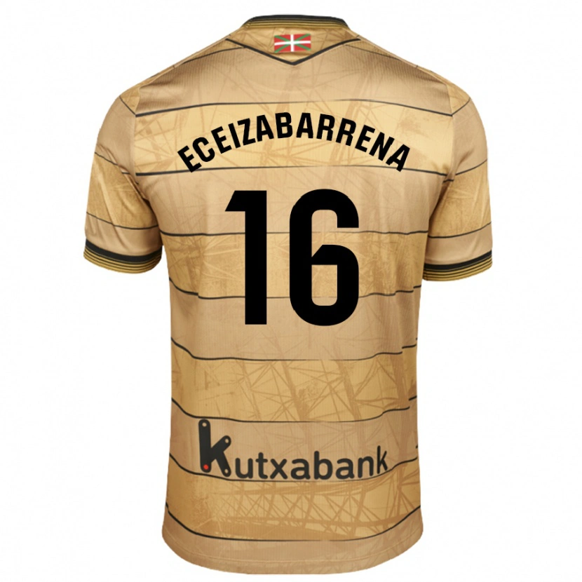 Danxen Hombre Camiseta Jon Eceizabarrena #16 Marrón 2ª Equipación 2024/25 La Camisa
