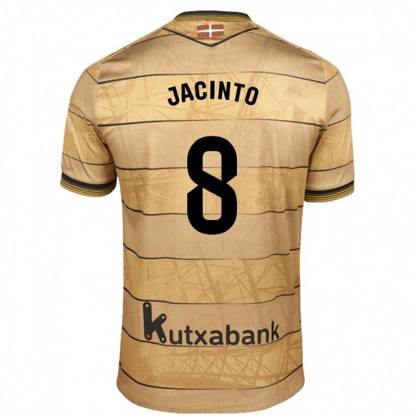 Danxen Hombre Camiseta Andreia Jacinto #8 Marrón 2ª Equipación 2024/25 La Camisa