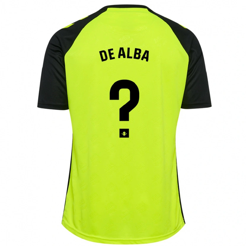 Danxen Hombre Camiseta Luismi De Alba #0 Amarillo Fluorescente Negro 2ª Equipación 2024/25 La Camisa