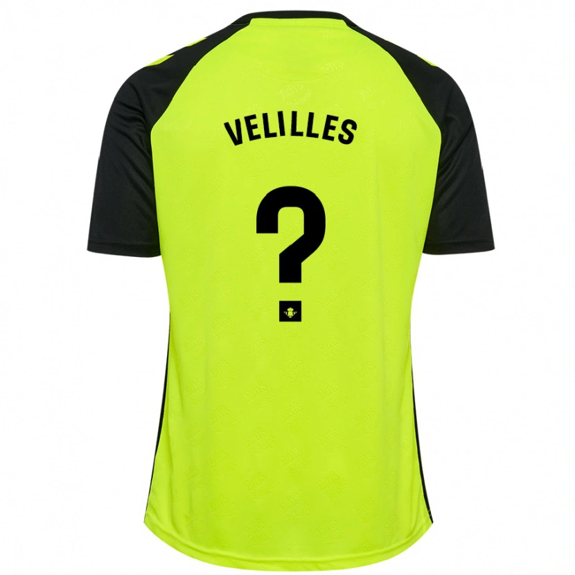 Danxen Hombre Camiseta Luis Velilles #0 Amarillo Fluorescente Negro 2ª Equipación 2024/25 La Camisa