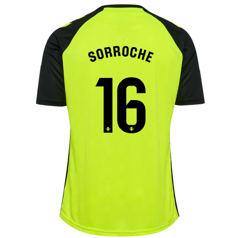 Danxen Hombre Camiseta Ginés Sorroche #16 Amarillo Fluorescente Negro 2ª Equipación 2024/25 La Camisa