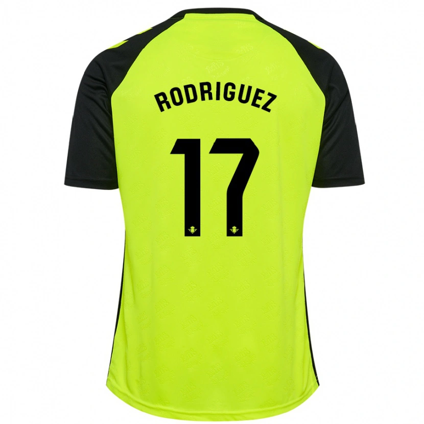 Danxen Hombre Camiseta Jesús Rodriguez #17 Amarillo Fluorescente Negro 2ª Equipación 2024/25 La Camisa