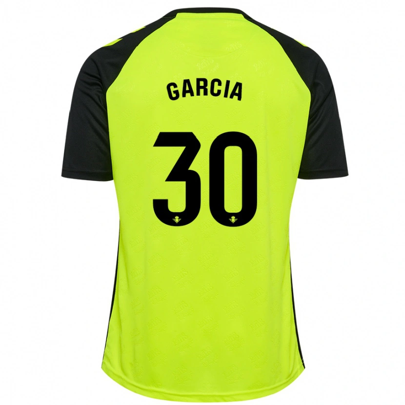 Danxen Hombre Camiseta Germán García #30 Amarillo Fluorescente Negro 2ª Equipación 2024/25 La Camisa