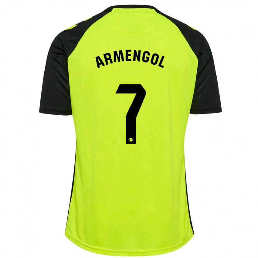 Danxen Hombre Camiseta Carla Armengol #7 Amarillo Fluorescente Negro 2ª Equipación 2024/25 La Camisa