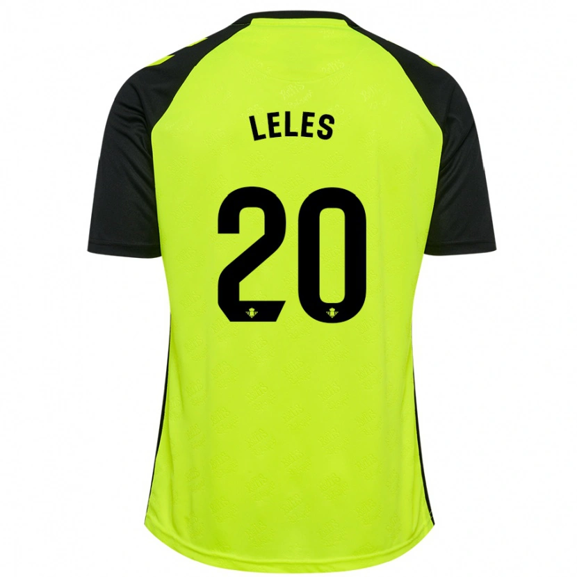 Danxen Hombre Camiseta Leles #20 Amarillo Fluorescente Negro 2ª Equipación 2024/25 La Camisa