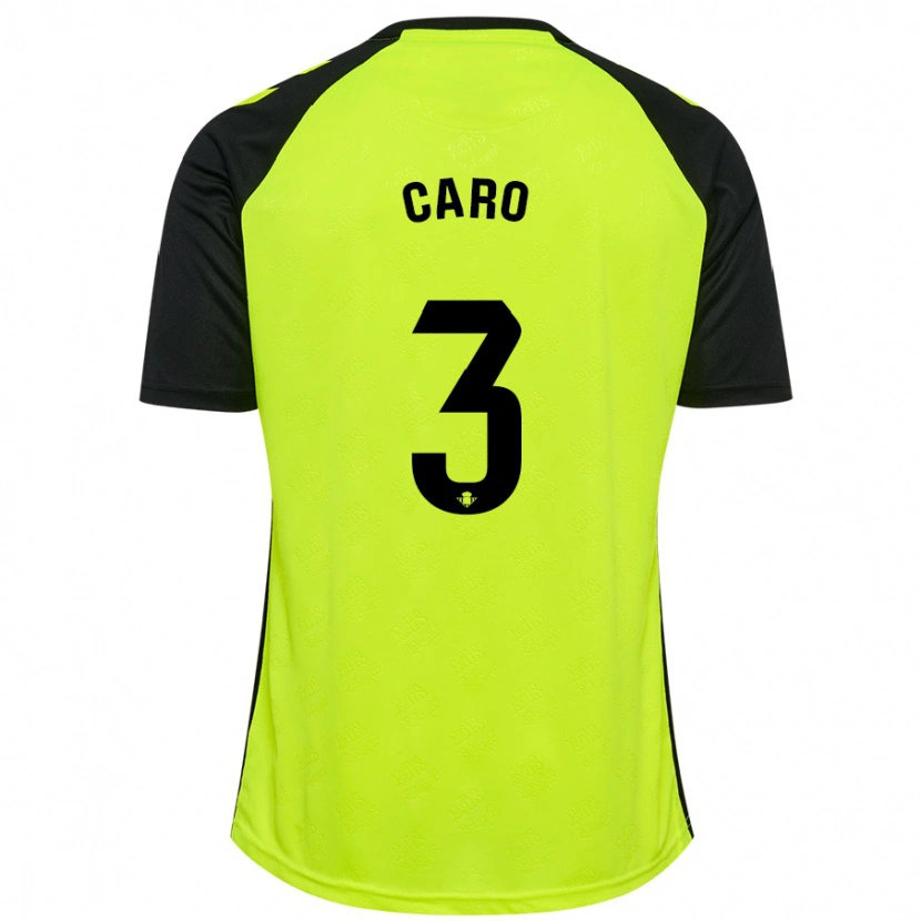 Danxen Hombre Camiseta Andrés Caro #3 Amarillo Fluorescente Negro 2ª Equipación 2024/25 La Camisa