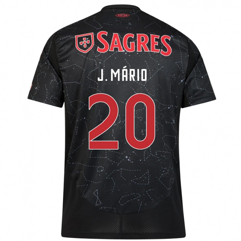 Danxen Hombre Camiseta João Mário #20 Negro Rojo 2ª Equipación 2024/25 La Camisa