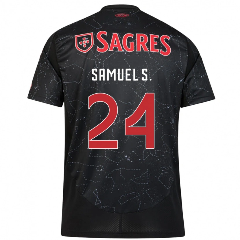 Danxen Hombre Camiseta Samuel Soares #24 Negro Rojo 2ª Equipación 2024/25 La Camisa