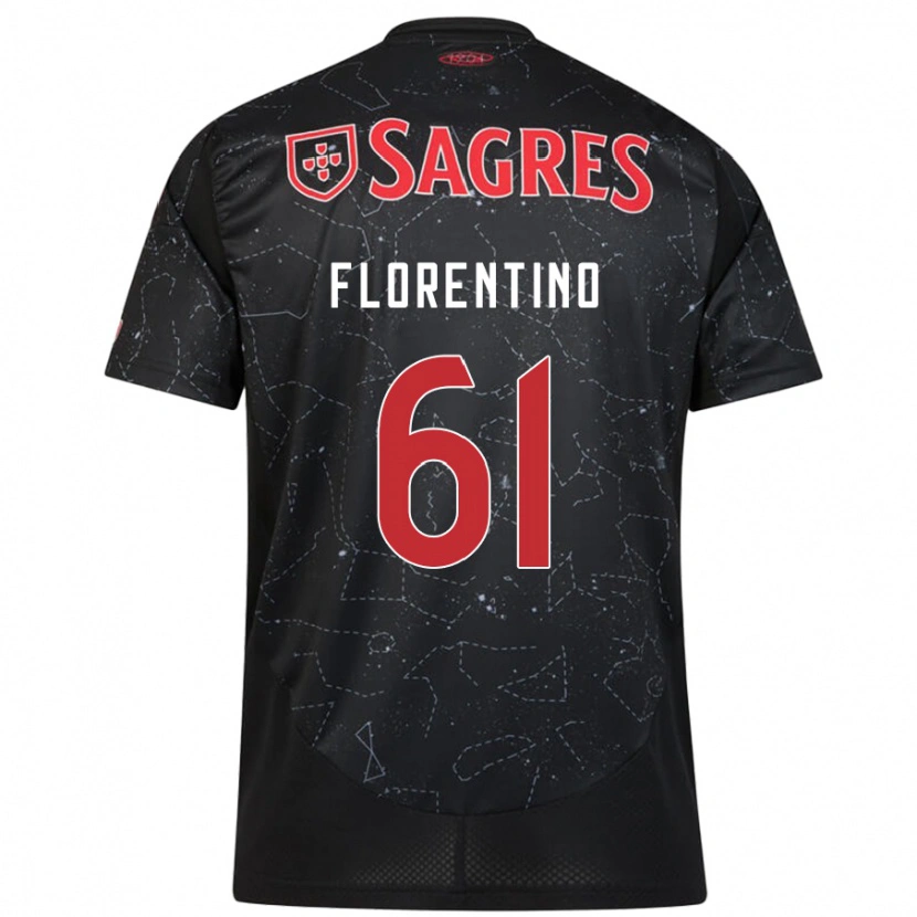 Danxen Hombre Camiseta Florentino #61 Negro Rojo 2ª Equipación 2024/25 La Camisa
