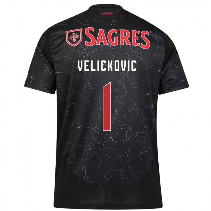Danxen Hombre Camiseta Luka Velickovic #1 Negro Rojo 2ª Equipación 2024/25 La Camisa