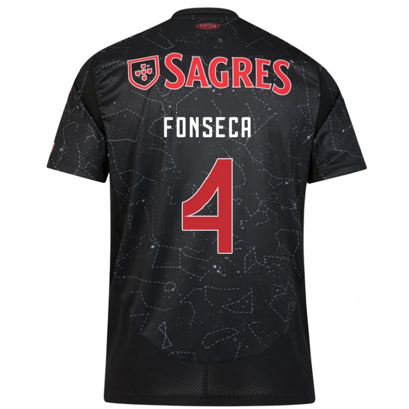 Danxen Hombre Camiseta João Fonseca #4 Negro Rojo 2ª Equipación 2024/25 La Camisa